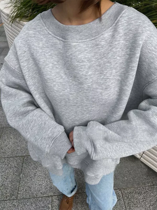 Casual Oversized Crewneck Sweatshirt  Top - Image 2