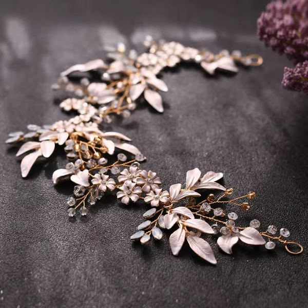 Cute Rhinestone Tiara Flower Bridal Headwear Wedding Hair Accessories - Image 3