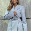 Elegant Long Sleeve Lace-Up Bow Blazer Dress Streetwear - Image 2