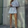 Elegant Long Sleeve Lace-Up Bow Blazer Dress Streetwear