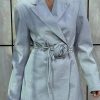 Elegant Long Sleeve Lace-Up Bow Blazer Dress Streetwear - Image 6