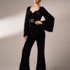 Elegant Sequin Flared Sleeve Birthday Party Luxury Jumpsuit - Image 5