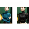 See Through Fashion Brushed Lace Shirt Long Sleeved T-shirt - Image 8