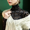See Through Fashion Brushed Lace Shirt Long Sleeved T-shirt - Image 5
