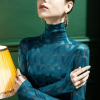 See Through Fashion Brushed Lace Shirt Long Sleeved T-shirt - Image 9