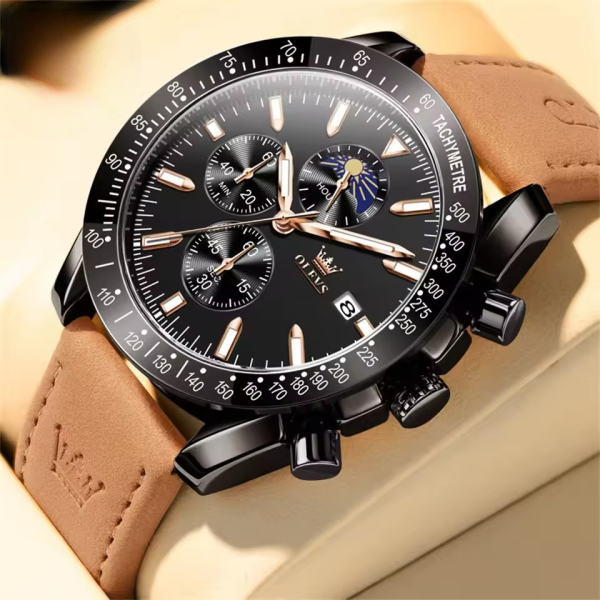 Luminous Military Watch For Men Sport Waterproof Leather Quartz Wristwatches - Image 5