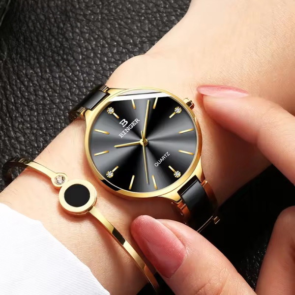 Luxury Bracelets Ceramic Watch band Sapphire Waterproof Watch Sets