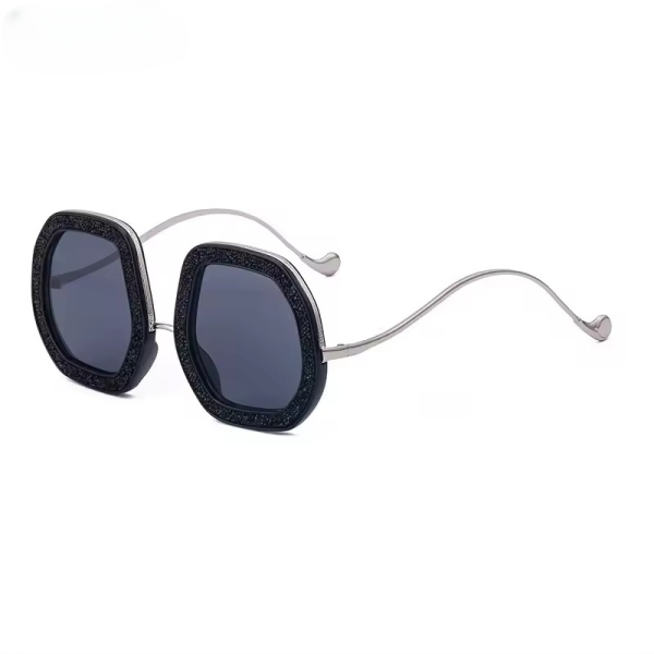 Luxury Diamond Irregular Round Crystal UV400 Shades Eyewear Sun Glasses - Image 6