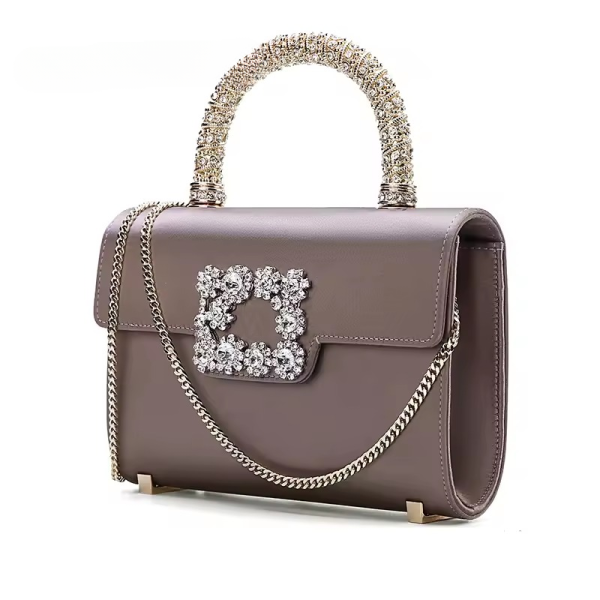 Luxury Solid Hasp Chain Shoulder Crossbody Satchels Bag Purses - Image 6