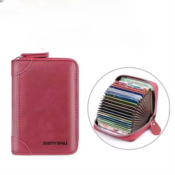 Multi Slot Wallet Genuine Leather Business Bank Credit Card Holder - Image 10