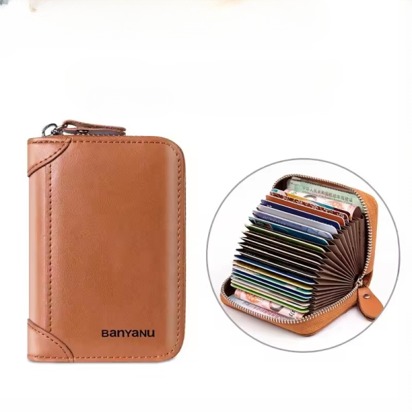 Multi Slot Wallet Genuine Leather Business Bank Credit Card Holder - Image 11