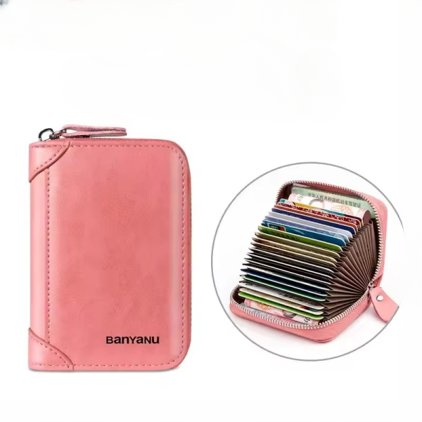 Multi Slot Wallet Genuine Leather Business Bank Credit Card Holder - Image 9