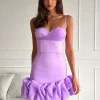 Ruffled Sweetheart Neckline Birthday Party Bodycon Strap Mini Dress - Image 2