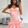 Ruffled Sweetheart Neckline Birthday Party Bodycon Strap Mini Dress - Image 6
