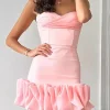 Ruffled Sweetheart Neckline Birthday Party Bodycon Strap Mini Dress - Image 7