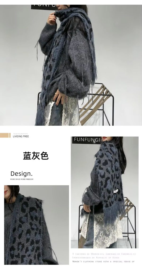 Leopard Print Fashion High Quality Cashmere Thick Warm Scarf Shawl - Image 10