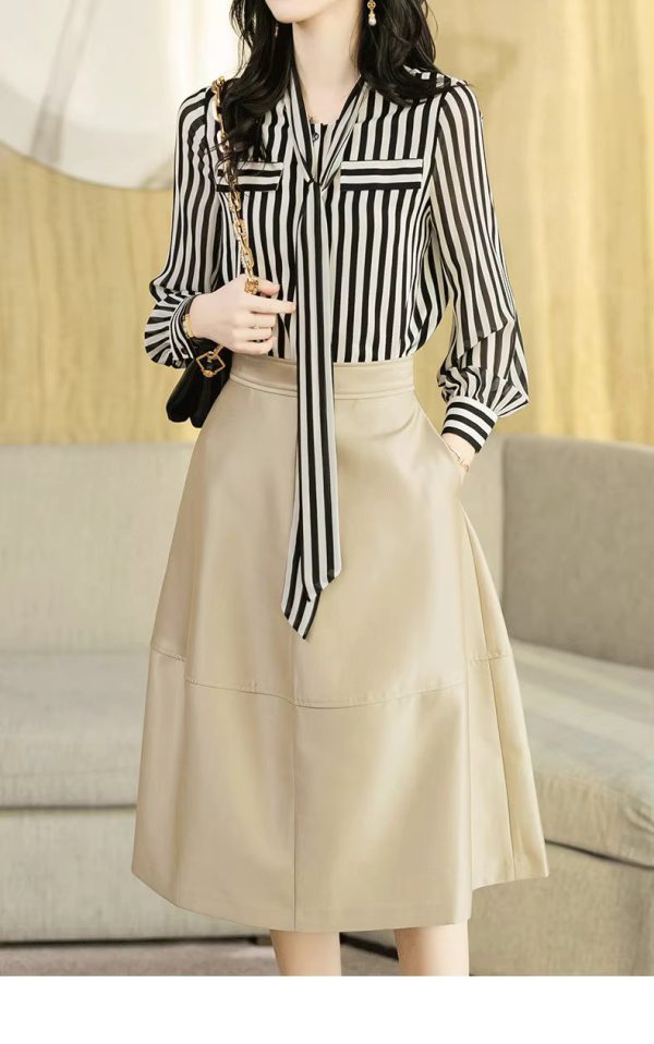 Elegant Striped Printing fashion Long Sleeve Shirt