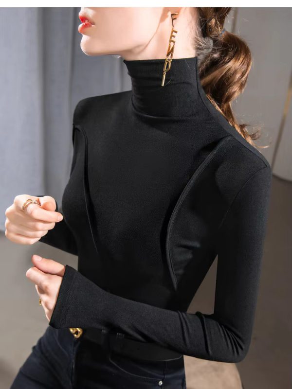 Turtleneck Fashion All-match Slim Long Sleeve T-shirt