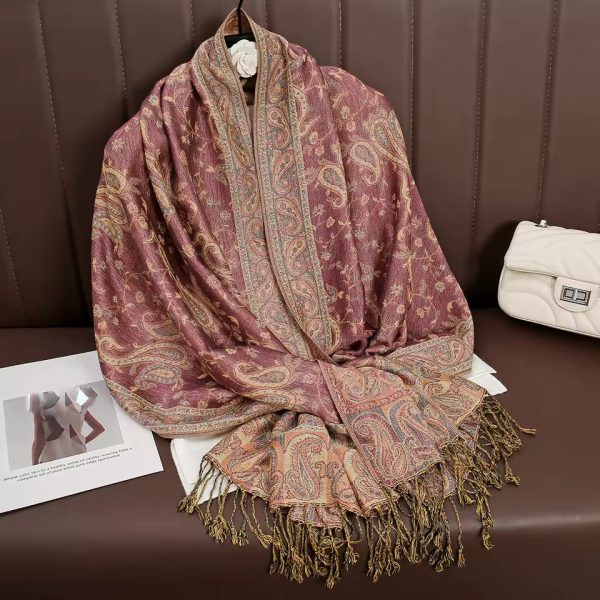 Elegant Pashmina Wraps Crafted  Printed  Cotton Stoles Scarves - Image 2