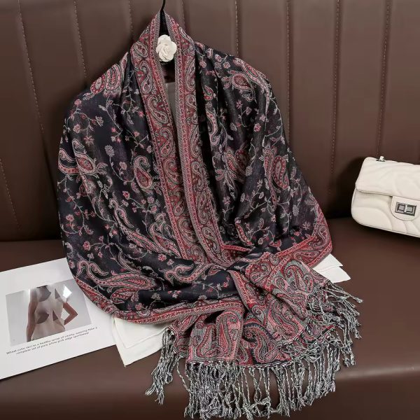 Elegant Pashmina Wraps Crafted  Printed  Cotton Stoles Scarves - Image 3