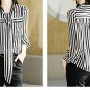 Elegant Striped Printing fashion Long Sleeve Shirt - Image 5