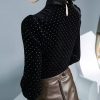 Vintage Doll Collar Polka Dot Fashion Gauze Splicing Perspective Velvet Top - Image 3