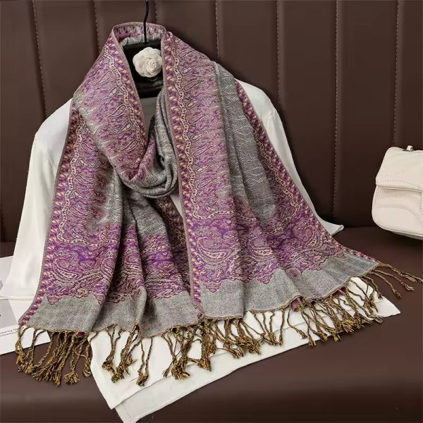 Luxury Wraps Crafted for Warmth and Style Printed Foulard Cotton Stoles - Image 2