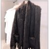 Real Mink Fur Knitted Pashmina Scarves Long Style Large Winter Scarf - Image 13
