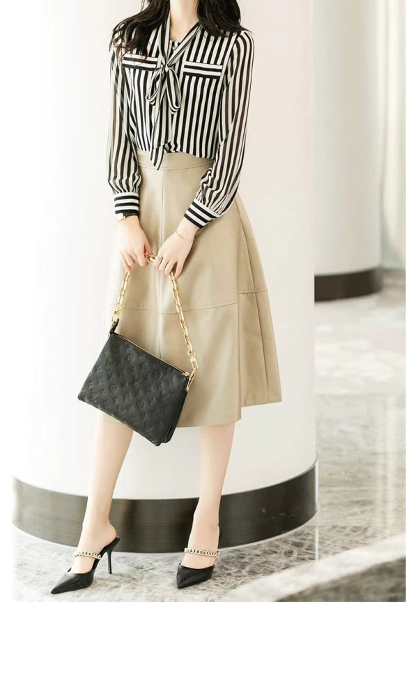 Elegant Striped Printing fashion Long Sleeve Shirt - Image 3