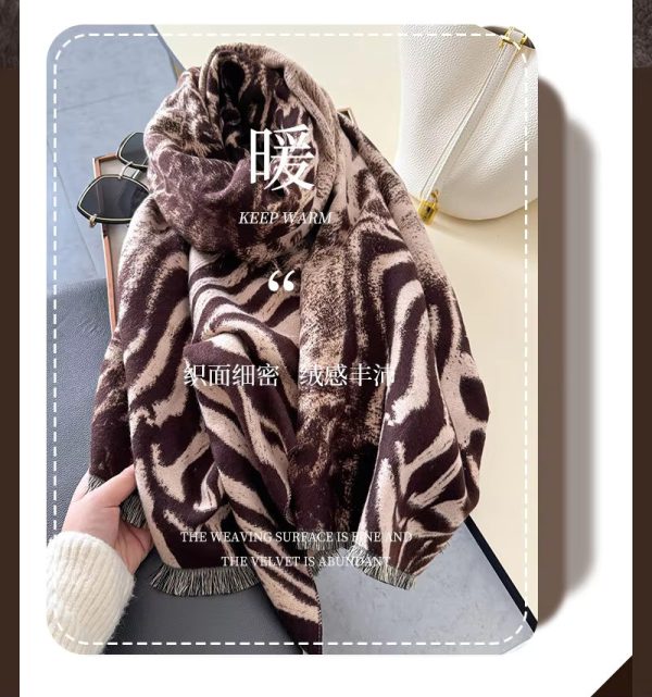 Double-sided Leopard Print Luxury Cachecol Bandana Wrap Neck Scarf - Image 8