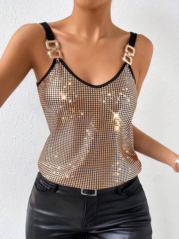 Sequined Fashion Sleeveless Nightclub Tank Top - Image 4