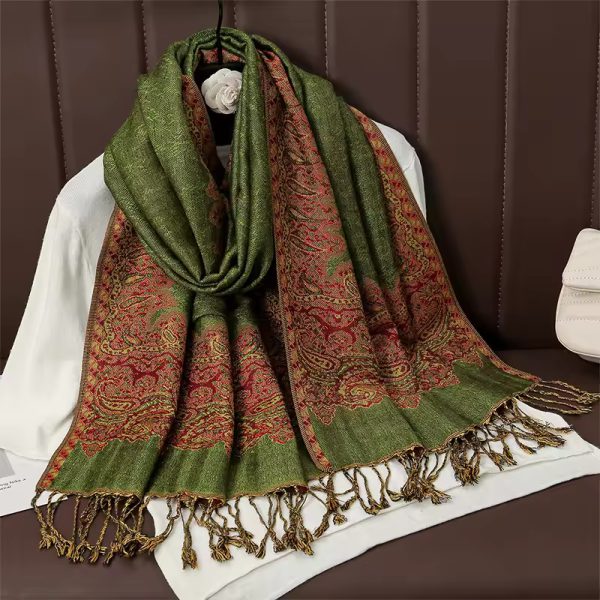 Luxury Wraps Crafted for Warmth and Style Printed Foulard Cotton Stoles - Image 6