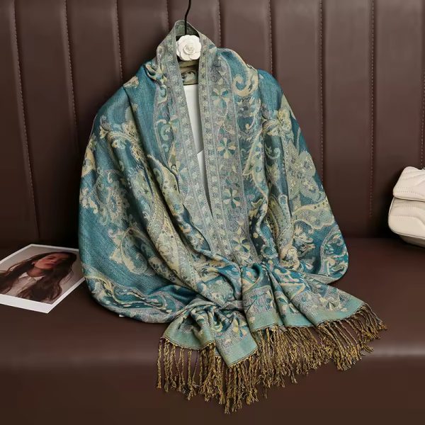 Luxury  Pashmina Wraps Printed  Cotton Stoles - Image 2