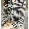 Elegant Striped Printing fashion Long Sleeve Shirt - Image 2