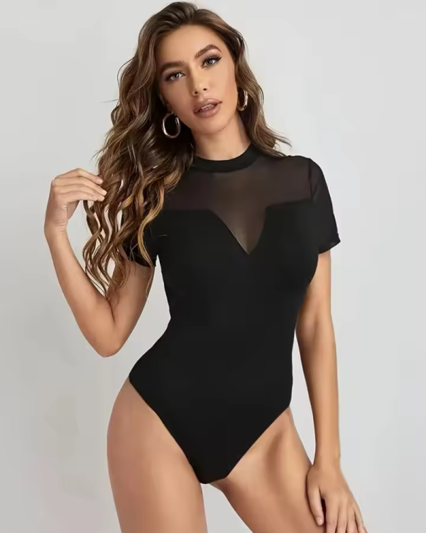 Fashion Simple Round -neck short -sleeved Bodysuit - Image 2