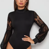 Slim Long Sleeve Turtleneck Patchwork Rompers Overalls - Image 2