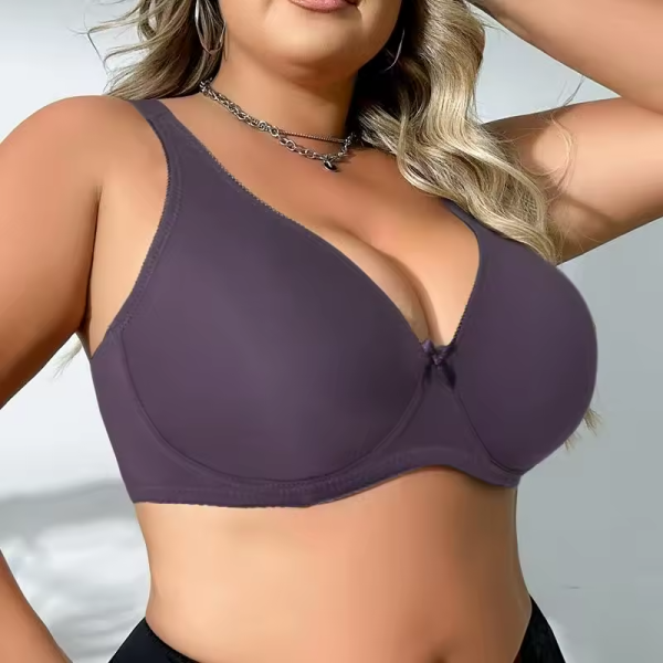 Wire Unlined Thin Breathable Fashion Plus Size Bra - Image 4