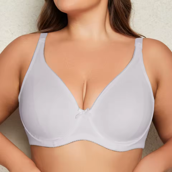 Wire Unlined Thin Breathable Fashion Plus Size Bra - Image 3