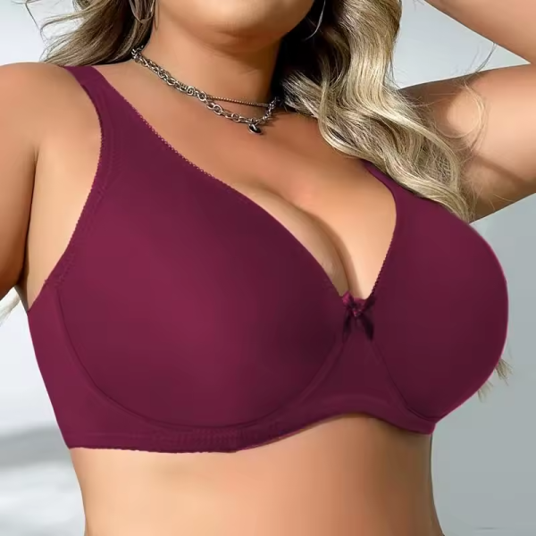 Wire Unlined Thin Breathable Fashion Plus Size Bra - Image 2