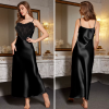 Fashion Ice Silk Lace Long Nightgown Suspender Sleepwear - Image 10