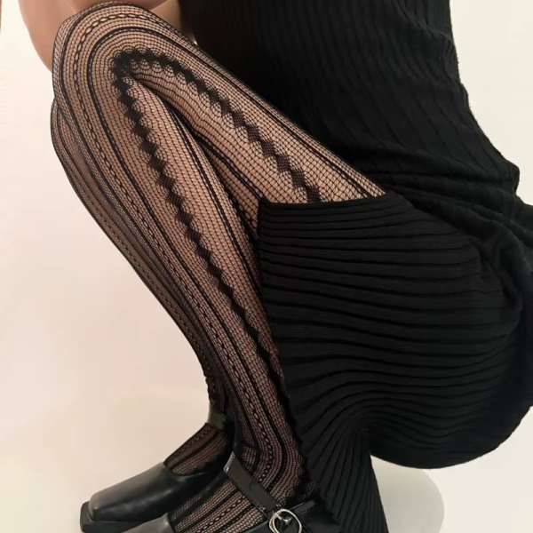 Super Elastic Spring Autumn Striped Stockings - Image 5