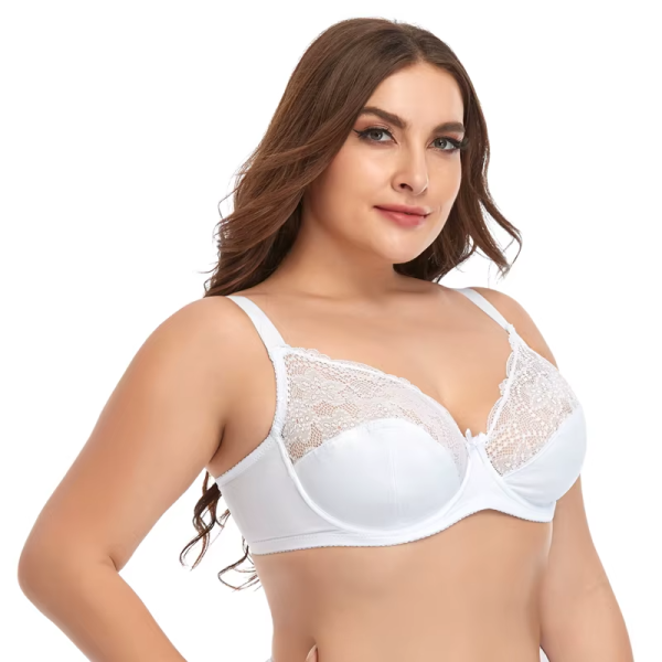 Floral Lace Underwear Plain Plus Size Breathable Bra