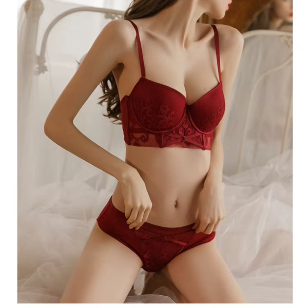 Fashion Embroidery Lace underwear Bra And Panty Sets