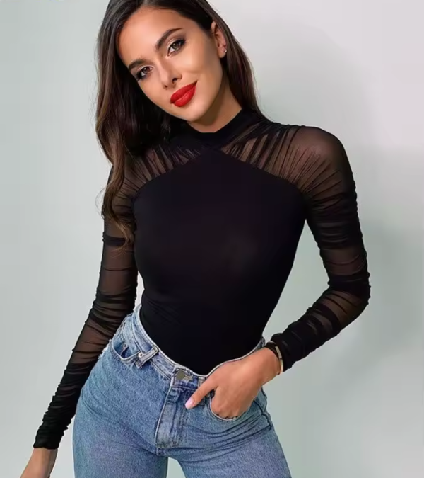 Skinny Turtleneck Streetwear Elegant Bodysuit Tops - Image 2