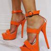 Casual Ankle Strap Platform Stiletto Prom Heel