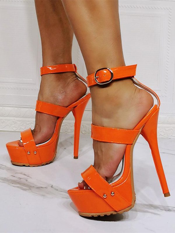 Casual Ankle Strap Platform Stiletto Prom Heel