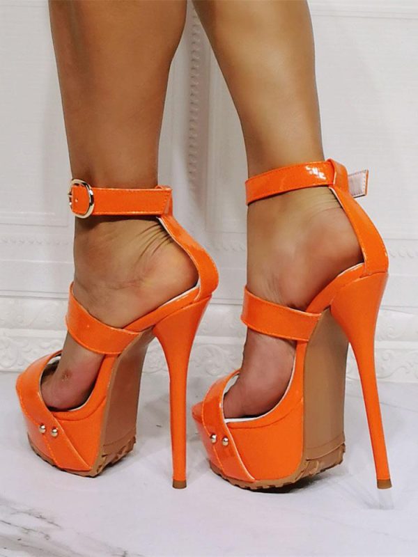 Casual Ankle Strap Platform Stiletto Prom Heel - Image 5