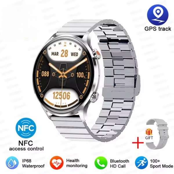 Casual Blood pressure BT Call IP68 Waterproof GPS Track Smart Watch