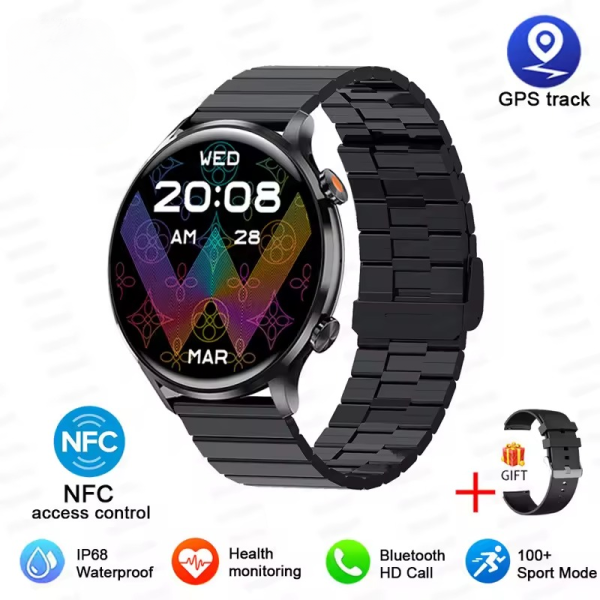 Casual Blood pressure BT Call IP68 Waterproof GPS Track Smart Watch - Image 2