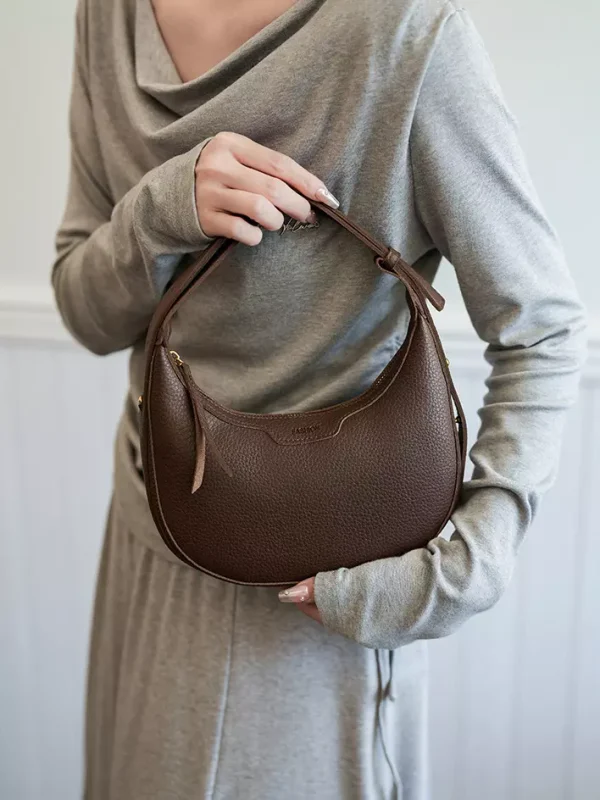 Casual Faux Leather Hobo Crescent Shoulder Bag